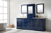 Design Element Milano 96" Double Sink Bathroom Vanity Modular Set in Blue with White Quartz Top ML-96MC-BLU