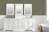 Design Element Milano 96" Double Sink Bathroom Vanity Modular Set in White with Quartz Top ML-96MC-WT