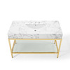 Modway Kingsley 50" Gold Stainless Steel Bathroom Vanity EEI-3999-GLD-WHI Gold White