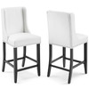 Modway Baron Counter Stool Faux Leather Set of 2 EEI-4017-WHI White