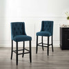 Modway Baronet Bar Stool Upholstered Fabric Set of 2 EEI-4022-AZU Azure