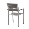 Modway Shore Outdoor Patio Aluminum Dining Armchair Set of 2 EEI-4042-SLV-GRY Silver Gray