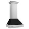 ZLINE 30" Stainless Steel Range Hood with Black Matte Shell and Stainless Steel Handle