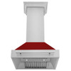 ZLINE 30" Stainless Steel Range Hood with Red Gloss Shell and Stainless Steel Handle