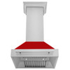 ZLINE 30" Stainless Steel Range Hood with Red Matte Shell and Stainless Steel Handle