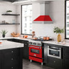 ZLINE 30" Stainless Steel Range Hood with Red Matte Shell and Stainless Steel Handle