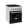 ZLINE 24" 2.8 cu. ft. Range with Gas Stove and Gas Oven in Stainless Steel and Black Matte Door (RG-BLM-24)