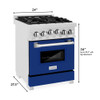 ZLINE 24" 2.8 cu. ft. Range with Gas Stove and Gas Oven in DuraSnow® Stainless Steel and Blue Gloss Door (RGS-BG-24)