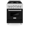 ZLINE 24" 2.8 cu. ft. Range with Gas Stove and Gas Oven in DuraSnow® Stainless Steel and Black Matte Door (RGS-BLM-24)