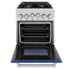 ZLINE 24" 2.8 cu. ft. Range with Gas Stove and Gas Oven in DuraSnow® Stainless Steel and Blue Matte Door (RGS-BM-24)