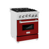 ZLINE 24" 2.8 cu. ft. Range with Gas Stove and Gas Oven in DuraSnow® Stainless Steel and Red Gloss Door (RGS-RG-24)