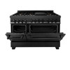 ZLINE 48" Black Stainless 6.0 cu.ft. 7 Gas Burner/Electric Oven Range with Brass Burners (RAB-BR-48)