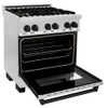 ZLINE Autograph Edition 30" 4.0 cu. ft. Dual Fuel Range with Gas Stove and Electric Oven in Stainless Steel with Matte Black Accents (RAZ-30-MB)