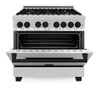 ZLINE Autograph Edition 36" 4.6 cu. ft. Dual Fuel Range with Gas Stove and Electric Oven in Stainless Steel with Matte Black Accents (RAZ-36-MB)