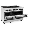 ZLINE Autograph Edition 48" 6.0 cu. ft. Dual Fuel Range with Gas Stove and Electric Oven in Stainless Steel with Matte Black Accents (RAZ-48-MB)