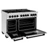 ZLINE Autograph Edition 48" 6.0 cu. ft. Dual Fuel Range with Gas Stove and Electric Oven in Stainless Steel with Matte Black Accents (RAZ-48-MB)
