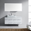 Virtu USA MS-430-S-WH-001 Ceanna 53.5" Single Bath Vanity in White with White Engineered Stone Top and Sink