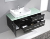 Virtu USA MS-430-G-ES Ceanna 53.5" Single Bath Vanity in Espresso with Green Glass Top and Square Sink