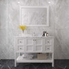Virtu USA ES-30048-CMSQ-WH-001 Winterfell 48" Bath Vanity in White with Cultured Marble Quartz Top and Sink