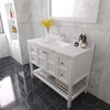 Virtu USA ES-30048-CMSQ-WH-001 Winterfell 48" Bath Vanity in White with Cultured Marble Quartz Top and Sink