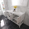 Virtu USA ED-30060-CMRO-WH-NM Winterfell 60" Bath Vanity in White with Cultured Marble Quartz Top and Sinks