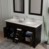 Virtu USA MD-2660-CMSQ-ES Victoria 60" Bath Vanity in Espresso with Cultured Marble Quartz Top and Sinks