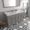 Virtu USA ED-25060-CMSQ-GR-001 Talisa 60" Double Bath Vanity in Gray with Cultured Marble Quartz Top and Sinks