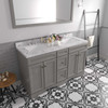 Virtu USA ED-25060-CMSQ-GR-002 Talisa 60" Double Bath Vanity in Gray with Cultured Marble Quartz Top and Sinks