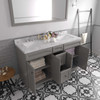 Virtu USA ED-25060-CMSQ-GR-002 Talisa 60" Double Bath Vanity in Gray with Cultured Marble Quartz Top and Sinks