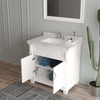 Virtu USA MS-2636-CMSQ-WH-002 Victoria 36" Bath Vanity in White with Cultured Marble Quartz Top and Sink