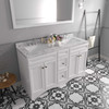 Virtu USA ED-25060-CMSQ-WH-002 Talisa 60" Double Bath Vanity in White with Cultured Marble Quartz Top and Sinks