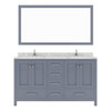 Virtu USA GS-50060-CMSQ-GR-001 Caroline Avenue 60" Bath Vanity in Gray with Cultured Marble Quartz Top and Sink