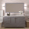 Virtu USA GS-50060-CMSQ-GR-NM Caroline Avenue 60" Bath Vanity in Gray with Cultured Marble Quartz Top and Sink