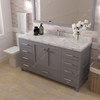 Virtu USA GS-50060-CMSQ-GR-NM Caroline Avenue 60" Bath Vanity in Gray with Cultured Marble Quartz Top and Sink