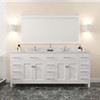 Virtu USA MD-2178-CMSQ-WH-002 Caroline Parkway 78" Bath Vanity in White with Cultured Marble Quartz Top