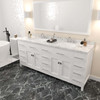 Virtu USA MD-2178-CMSQ-WH-002 Caroline Parkway 78" Bath Vanity in White with Cultured Marble Quartz Top