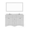 Virtu USA ED-25060-CMSQ-WH-001 Talisa 60" Double Bath Vanity in White with Cultured Marble Quartz Top and Sinks