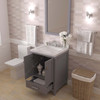 Virtu USA GS-50024-CMSQ-GR-001 Caroline Avenue 24" Bath Vanity in Gray with Cultured Marble Quartz Top and Sink