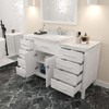 Virtu USA MS-2157L-CMRO-WH-001 Caroline Parkway 57" Bath Vanity in White with Cultured Marble Quartz Top