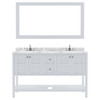 Virtu USA ED-30060-CMSQ-WH Winterfell 60" Bath Vanity in White with Cultured Marble Quartz Top and Sinks