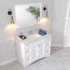Virtu USA ES-32048-CMSQ-WH Elise 48" Single Bath Vanity in White with Cultured Marble Quartz Top and Sink