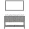 Virtu USA ED-30060-CMSQ-GR Winterfell 60" Bath Vanity in Gray with Cultured Marble Quartz Top and Sinks