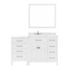Virtu USA MS-2157R-CMSQ-WH-002 Caroline Parkway 57" Bath Vanity in White with Cultured Marble Quartz Top