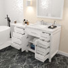 Virtu USA MS-2157R-CMSQ-WH-002 Caroline Parkway 57" Bath Vanity in White with Cultured Marble Quartz Top