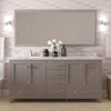 Virtu USA GD-50072-CMSQ-CG Caroline Avenue 72" Bath Vanity in Gray with Cultured Marble Quartz Top