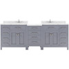 Virtu USA MD-2193-CMSQ-GR-NM Caroline Parkway 93" Bath Vanity in Gray with Cultured Marble Quartz Top