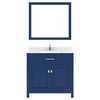 Virtu USA MS-2036-CMRO-FB-001 Caroline 36" Bath Vanity in French Blue with Cultured Marble Quartz Top and Sink