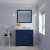 Virtu USA MS-2036-CMRO-FB-001 Caroline 36" Bath Vanity in French Blue with Cultured Marble Quartz Top and Sink