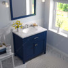 Virtu USA MS-2036-CMRO-FB-001 Caroline 36" Bath Vanity in French Blue with Cultured Marble Quartz Top and Sink