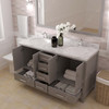 Virtu USA GD-50060-CMRO-CG Caroline Avenue 60" Bath Vanity in Gray with Cultured Marble Quartz Top